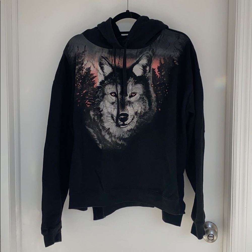 ALLSAINTS - Women’s black wolf print hoodie